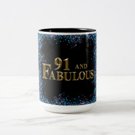 Caneca De Café Em Dois Tons Aniversário de 91 anos