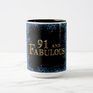 Caneca De Café Em Dois Tons Aniversário de 91 anos