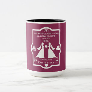 Caneca De Café Em Dois Tons Aniversário de Casamento de gay Girls
