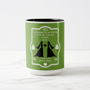Caneca De Café Em Dois Tons Aniversário de Casamento de gay Girls