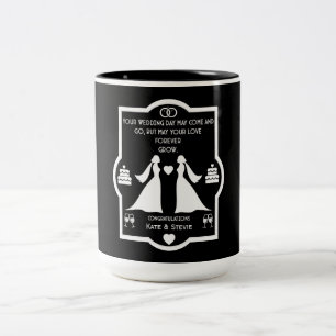 Caneca De Café Em Dois Tons Aniversário de Casamento de gay Girls