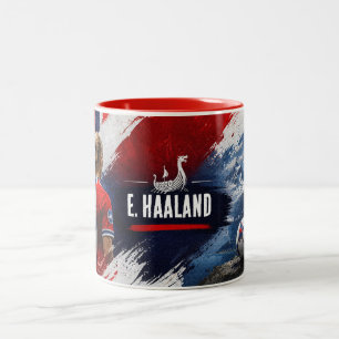 Caneca De Café Em Dois Tons Aniversário de Fã de Futebol da Noruega Nome