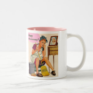 Caneca De Café Em Dois Tons Aniversário de Famílias Retroativas