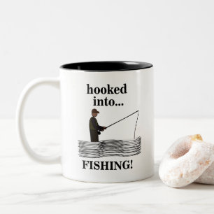 Caneca De Café Em Dois Tons Aniversário de Pescador de Pesca