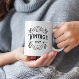Caneca De Café Em Dois Tons Aniversário de Qualquer Ano Vintage