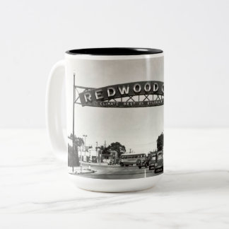 Caneca De Café Em Dois Tons Aniversário de Redwood City 150th