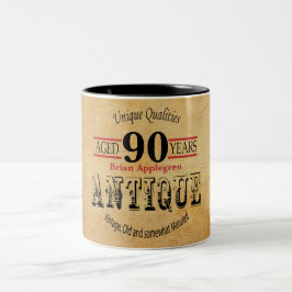 Caneca De Café Em Dois Tons Aniversário do 90 de Temporizador Antigo