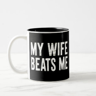 Caneca De Café Em Dois Tons Aniversário do Marido Engraçado Sarcástico Minha M