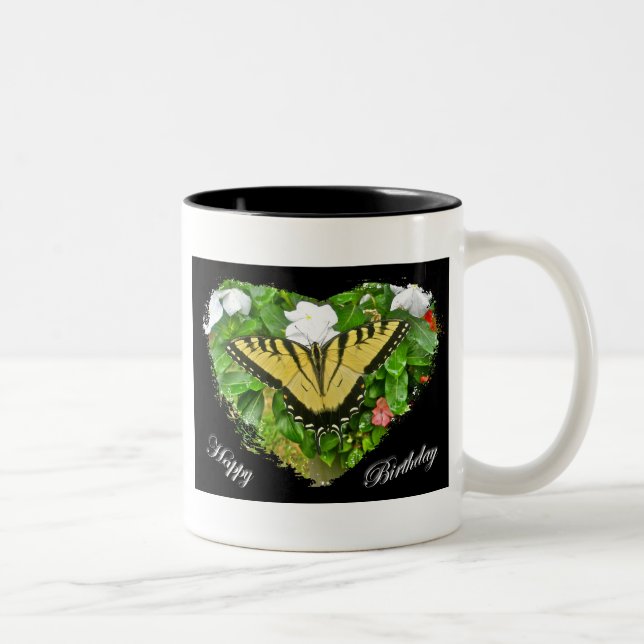 Caneca De Café Em Dois Tons Aniversário do Tigre de Swallowtail (Direita)
