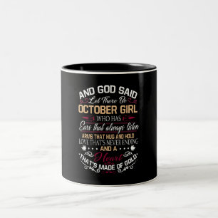 Caneca De Café Em Dois Tons Aniversário   E Deus Disse Que Havia Uma Garota D