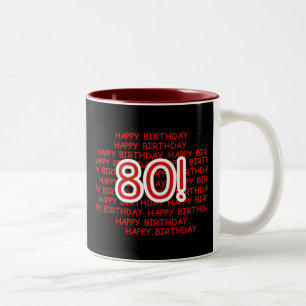 Caneca De Café Em Dois Tons Aniversário feliz do 80