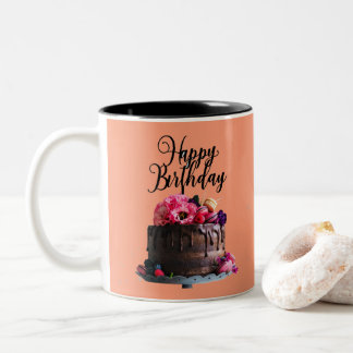 Caneca De Café Em Dois Tons Aniversário Imagem de Bolo de Dois Toneladas