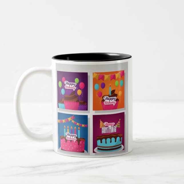 Caneca De Café Em Dois Tons Aniversário - Mug De Café De Duas Toneladas (Esquerda)