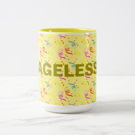 Caneca De Café Em Dois Tons Aniversário sem idade e Confetti Mug de Duas Tonel