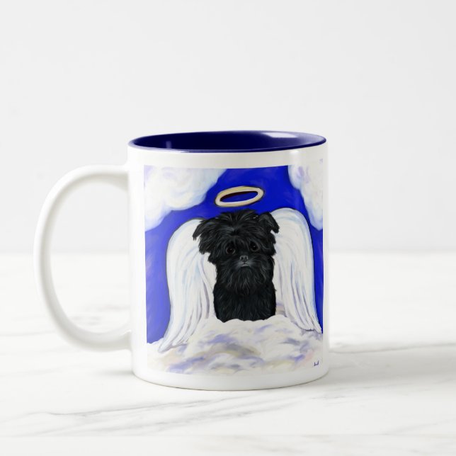 Caneca De Café Em Dois Tons Anjo Affenpinscher (Esquerda)