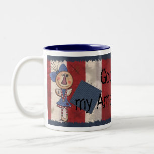 Caneca De Café Em Dois Tons Anjo Americano Primitivo