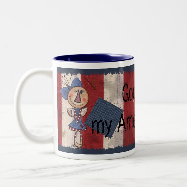 Caneca De Café Em Dois Tons Anjo Americano Primitivo (Esquerda)
