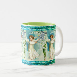 Caneca De Café Em Dois Tons Anjo Bebê Com Bela Azul