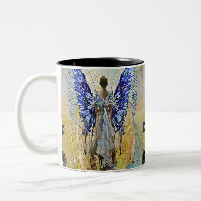 Caneca De Café Em Dois Tons anjo de arte deco (Esquerda)