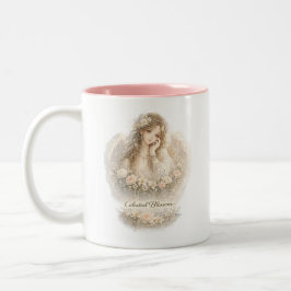 Caneca De Café Em Dois Tons Anjo do Cálice Flor Celestial