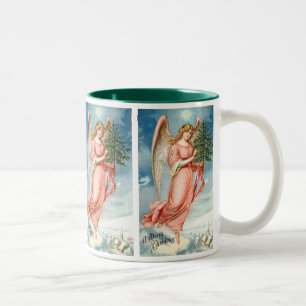 Caneca De Café Em Dois Tons Anjo encantador do Natal