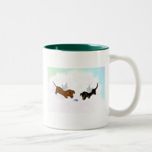 Caneca De Café Em Dois Tons Anjos do Dachshund