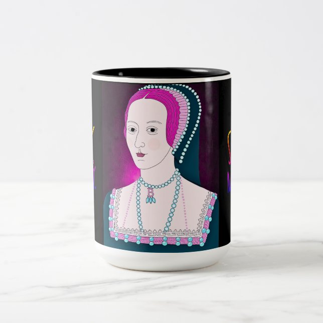 Caneca De Café Em Dois Tons Anne Boleyn Neon Mug (Centro)