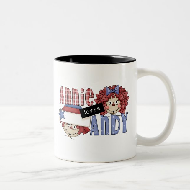 Caneca De Café Em Dois Tons Annie ama Andy Ragdoll (Direita)
