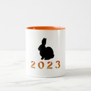 Caneca De Café Em Dois Tons Ano Chinês do Coelho 2023
