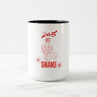 Caneca De Café Em Dois Tons Ano da Serpente 2025