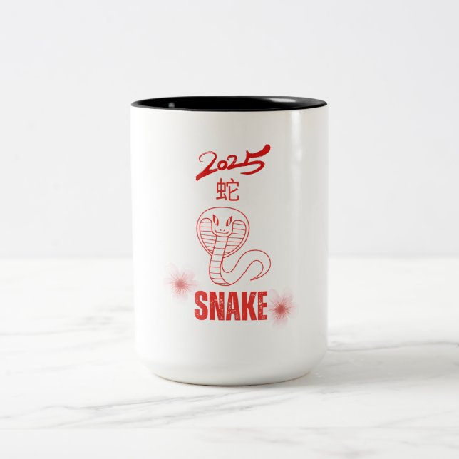 Caneca De Café Em Dois Tons Ano da Serpente 2025 (Centro)