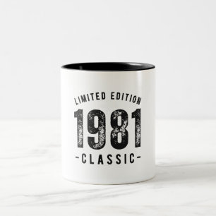 Caneca De Café Em Dois Tons Ano de Nascimento Clássico de 1981