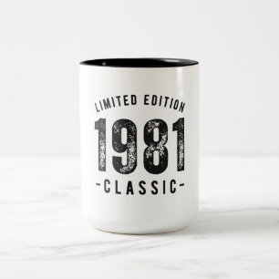 Caneca De Café Em Dois Tons Ano de Nascimento Clássico de 1981