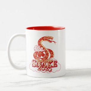 Caneca De Café Em Dois Tons Ano do Ano Novo da China Cobra 2025