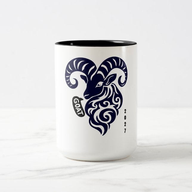 Caneca De Café Em Dois Tons Ano do Bode 2027 (Centro)