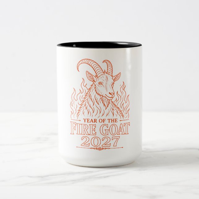 Caneca De Café Em Dois Tons Ano do Bode de Fogo 2027 (Centro)