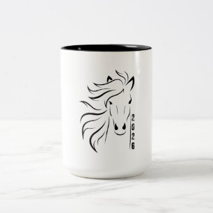 Caneca De Café Em Dois Tons Ano do Cavalo 2026