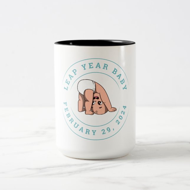 Caneca De Café Em Dois Tons Ano Leap Baby 2024 (Centro)