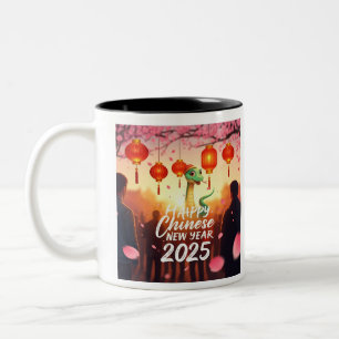 Caneca De Café Em Dois Tons Ano Novo Chinês Cobra