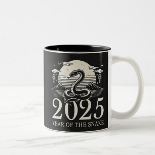 Caneca De Café Em Dois Tons Ano Novo Lunar 2025 Ano da Cobra