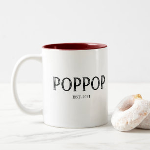 Caneca De Café Em Dois Tons Ano PopPop Estabelecido
