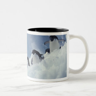 Caneca De Café Em Dois Tons Antártica. Pinguins addeliados