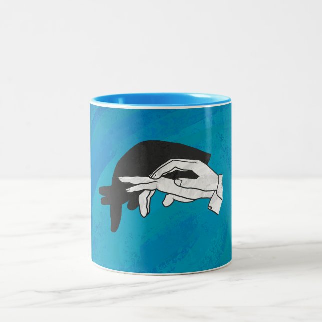 Caneca De Café Em Dois Tons Anteatro Sombra em Azul (Centro)