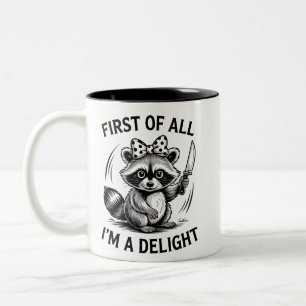 Caneca De Café Em Dois Tons Antes de Mais Nada Sou Um Delicioso Guaxinim Engra