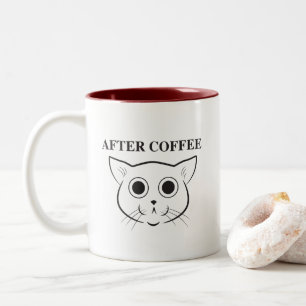 Caneca De Café Em Dois Tons Antes e depois da caneca do gato do café