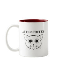 Antes e depois da caneca do gato do café