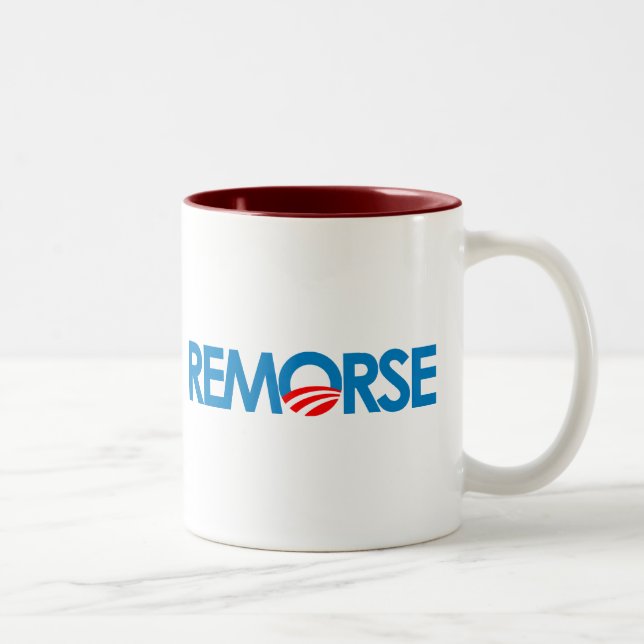 Caneca De Café Em Dois Tons Anti-Obama Bumpersticker - remorso (Direita)
