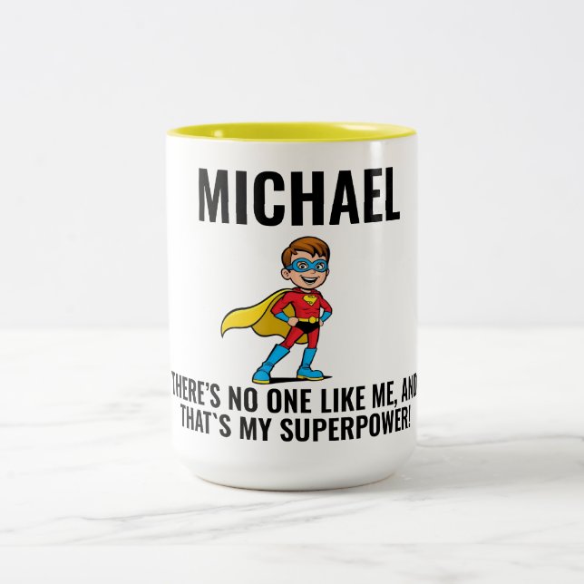 CANECA DE CAFÉ EM DOIS TONS ANTI-STRESS KIDS HERO SUPERHERO POWER (Centro)