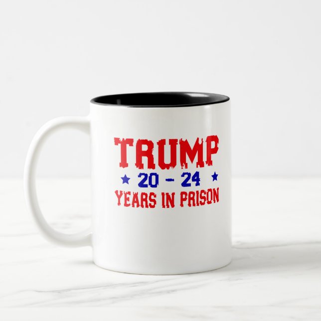 Caneca De Café Em Dois Tons Anti-Trump 20-24 anos de prisão, Democrata (Esquerda)