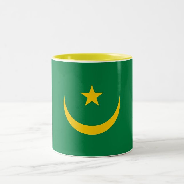 Caneca De Café Em Dois Tons Antiga bandeira da Mauritânia (Centro)